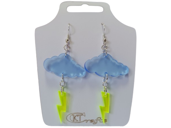 Lightning & Cloud - Earring Pair